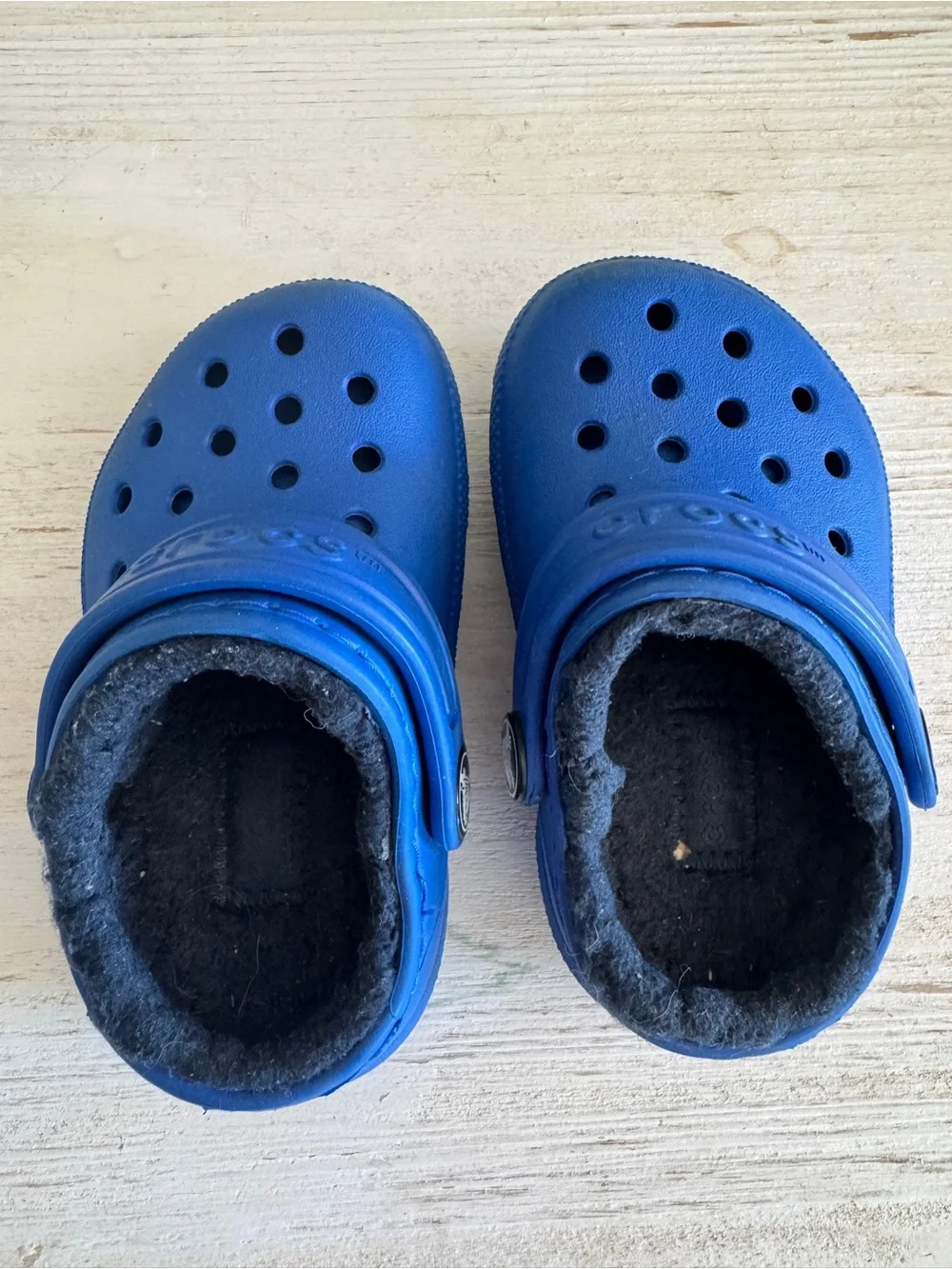 CROCS Kids Classic Lined Clogs - Royal Blue with Black Lining